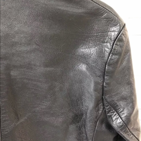 Gap Genuine Leather Jacket Medium Vintage Black - Picture 8 of 8